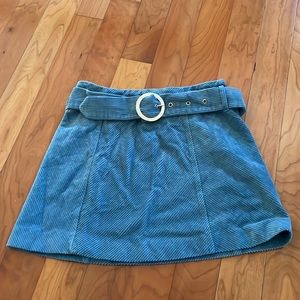 zara blue corduroy skirt trf collection